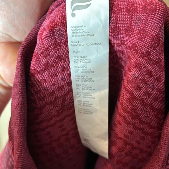 Fabletics Holly seamless long sleeve top Merlot multi new xl Nordic fair isle - Picture 9 of 9